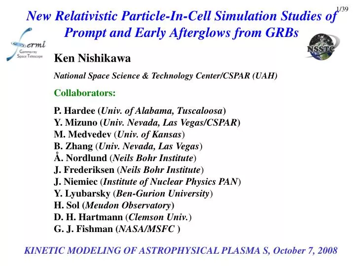 new relativistic particle in cell simulation studies of prompt and early afterglows from grbs