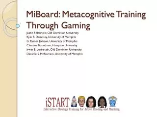 MiBoard: Metacognitive Training Through Gaming