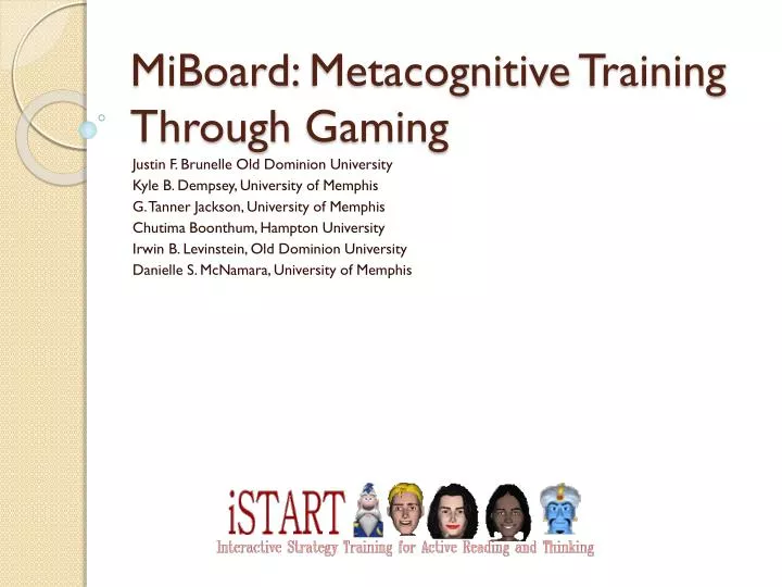 miboard metacognitive training through gaming