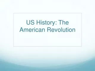 us history the american revolution