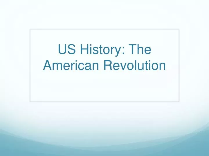 us history the american revolution