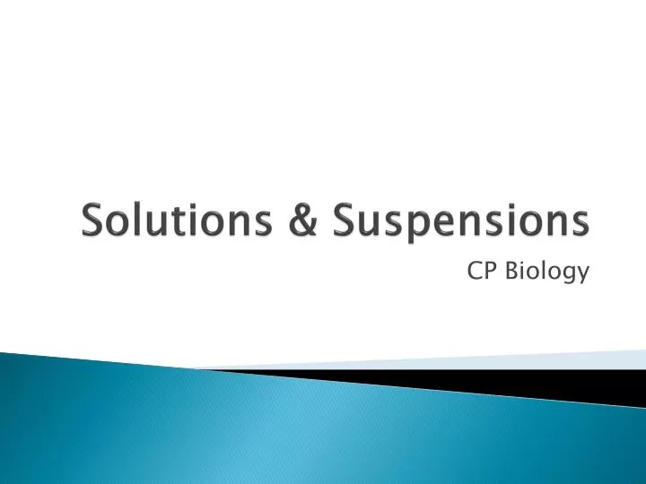 solutions suspensions