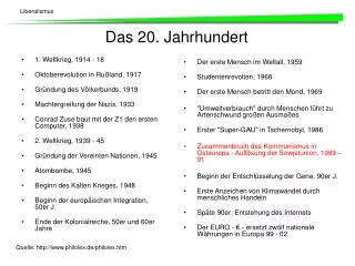 das 20 jahrhundert