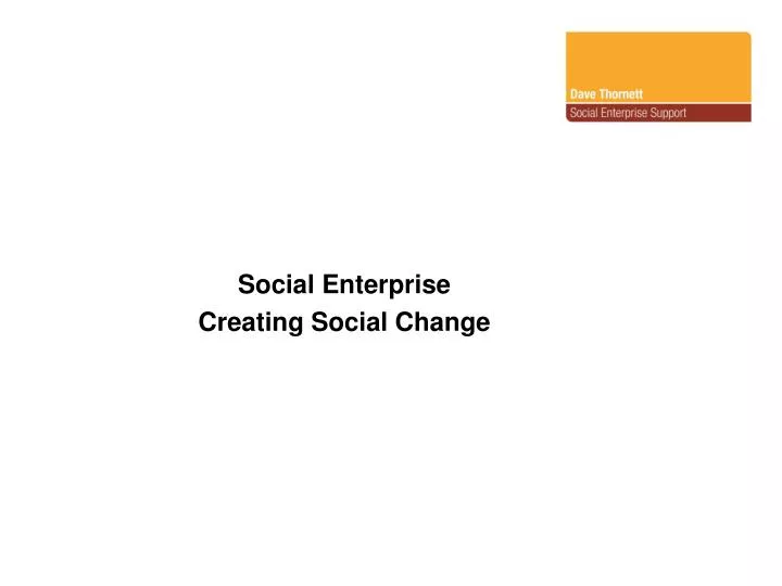 social enterprise creating social change