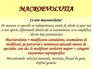 macroevolutia
