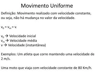 movimento uniforme