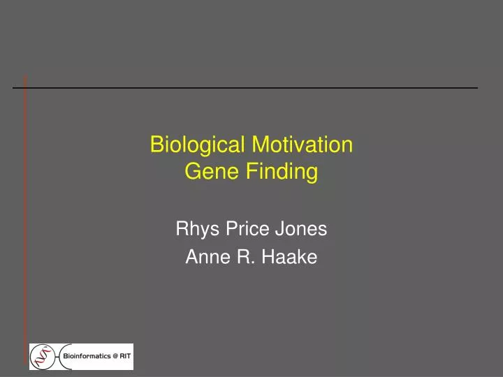 biological motivation gene finding