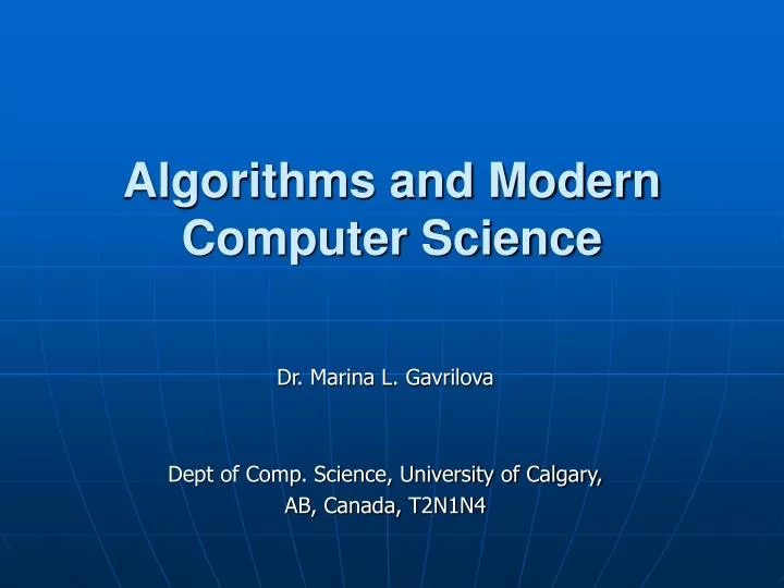 algorithms and modern computer science