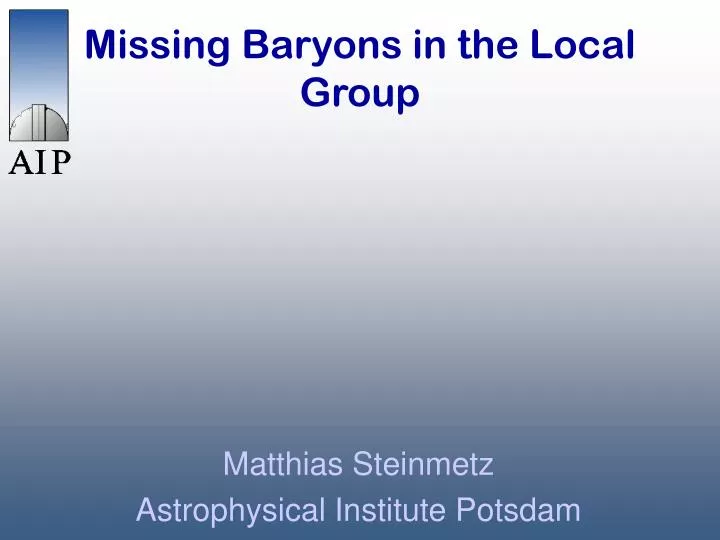 missing baryons in the local group