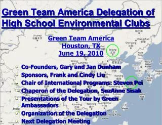 Green Team America Delegation of High School Environmental Clubs