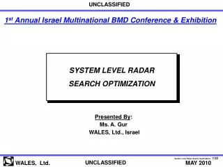 SYSTEM LEVEL RADAR SEARCH OPTIMIZATION