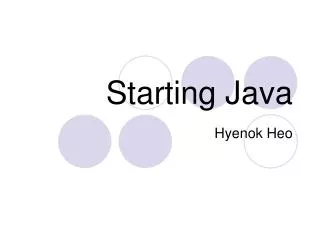 Starting Java