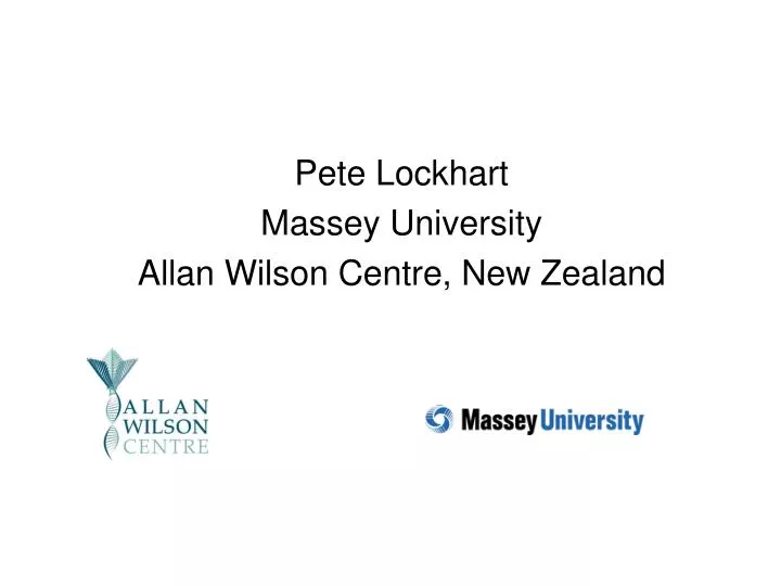 pete lockhart massey university allan wilson centre new zealand