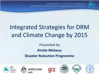 Integrated Strategies for DRM and Climate Change by 2015