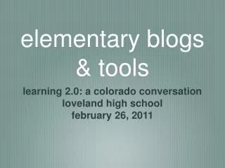 elementary blogs &amp; tools