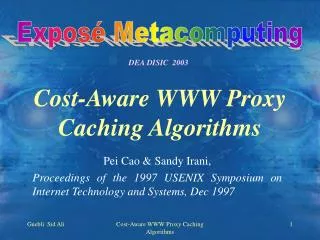 cost aware www proxy caching algorithms