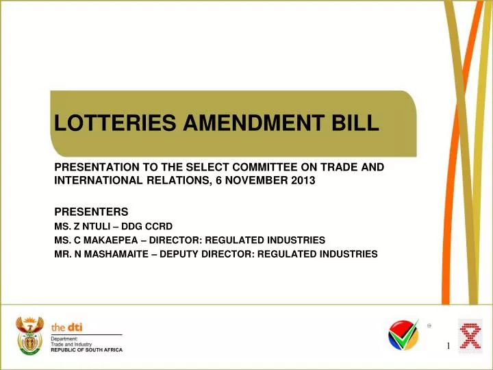 lotteries amendment bill