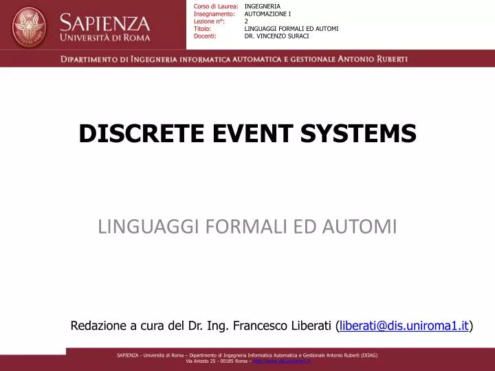 discrete event systems