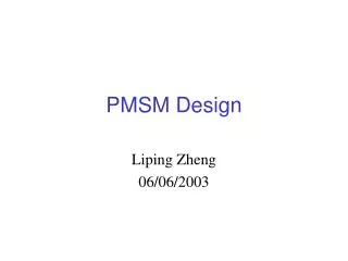PMSM Design