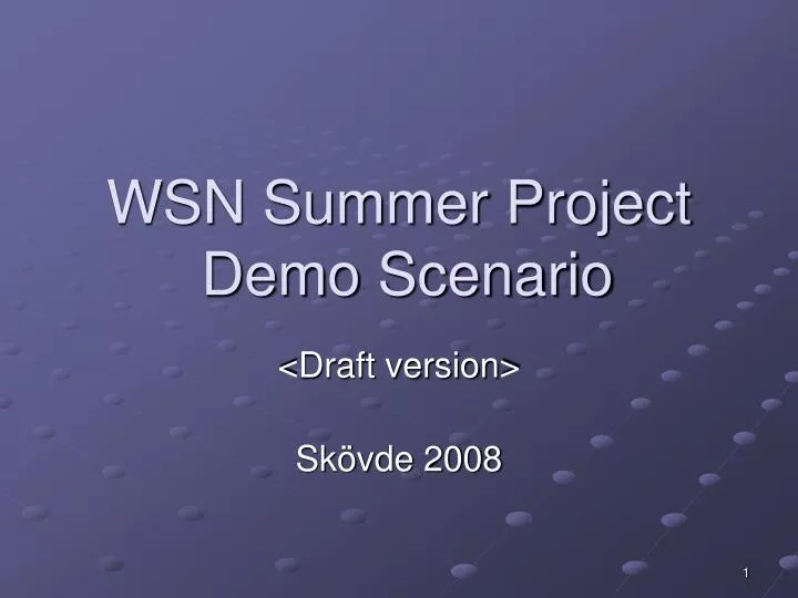 wsn summer project demo scenario