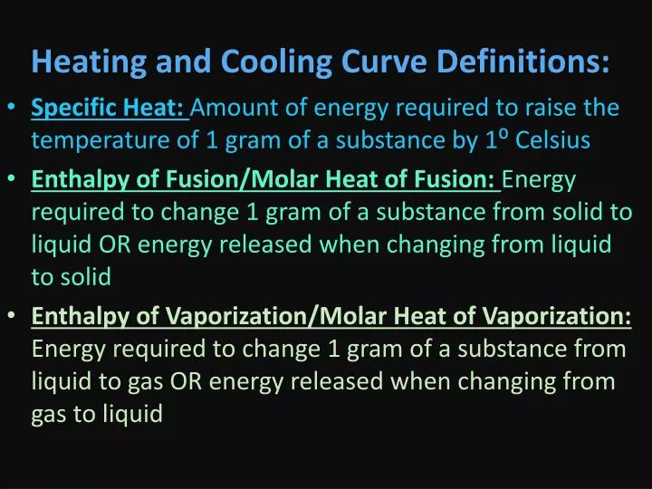 heating and cooling curve definitions
