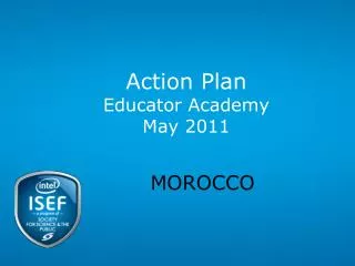 Action Plan Educator Academy May 2011
