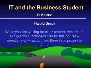 IT and the Business Student