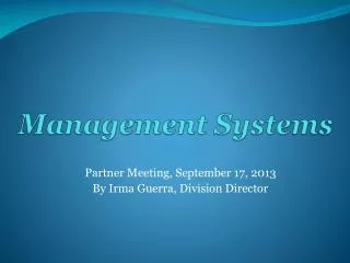 Management Systems