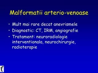 malformatii arterio venoase