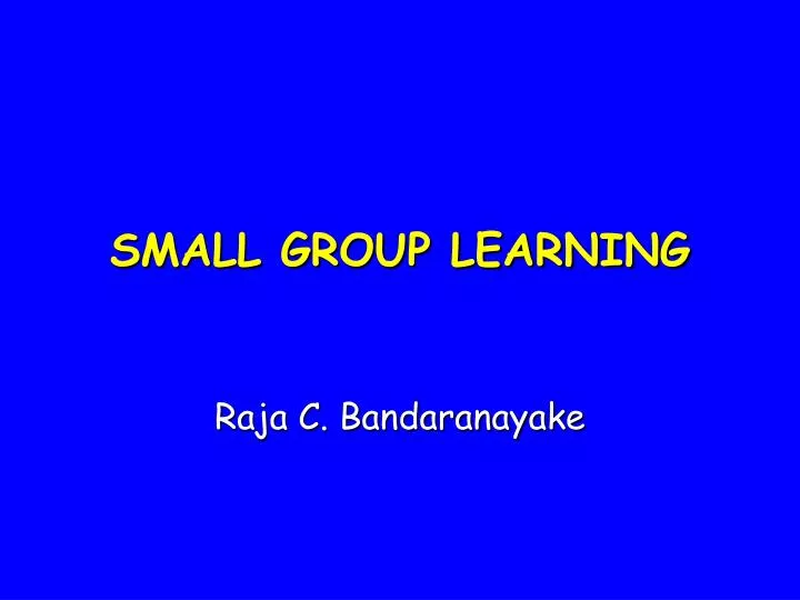 small group learning