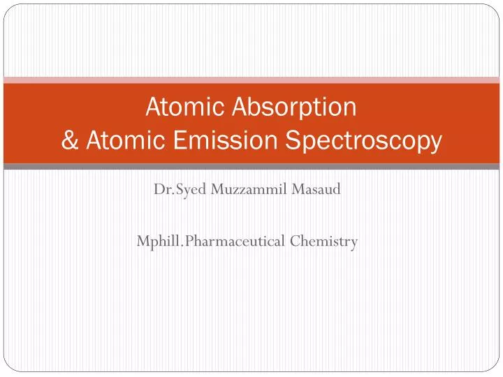 atomic absorption atomic emission spectroscopy