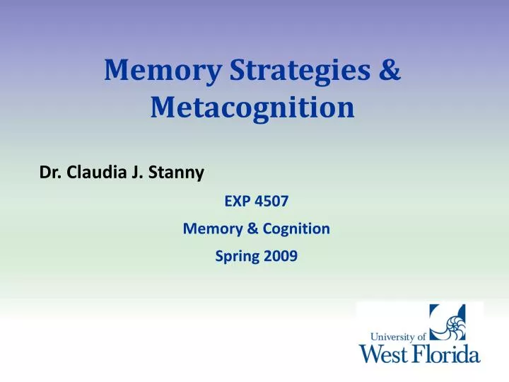 memory strategies metacognition