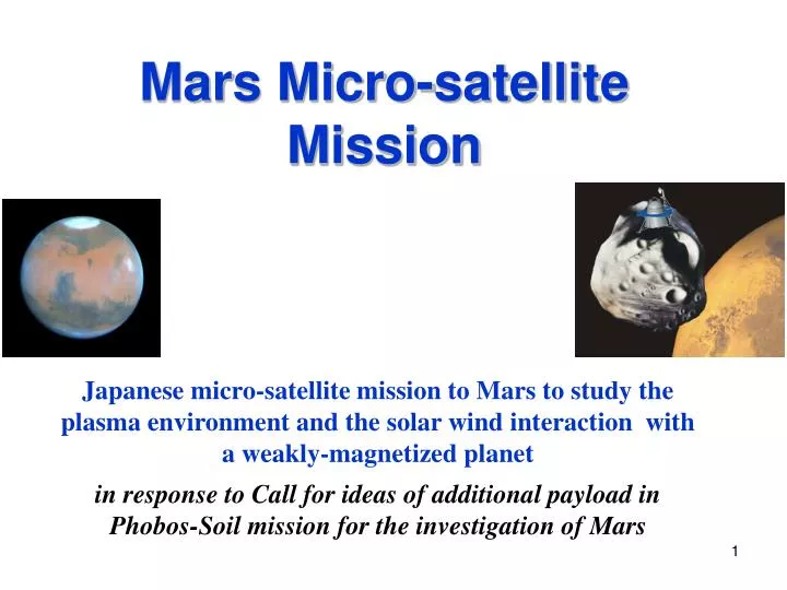 mars micro satellite mission