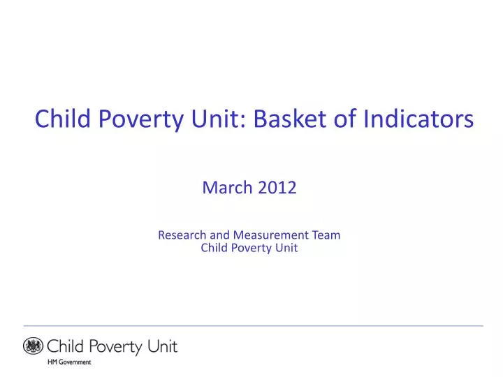 child poverty unit basket of indicators
