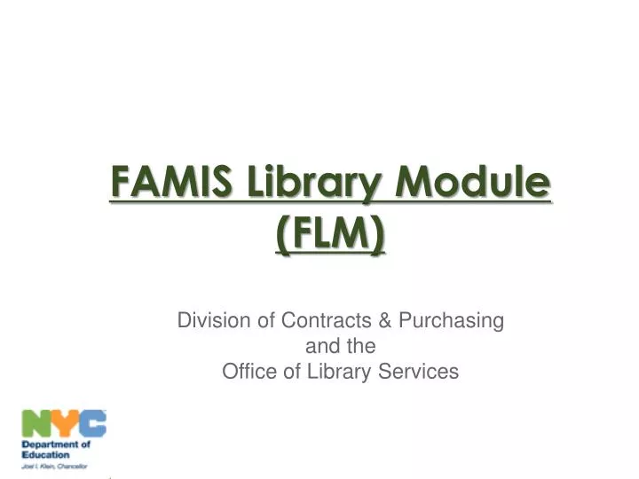 famis library module flm