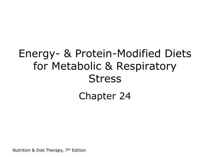 energy protein modified diets for metabolic respiratory stress