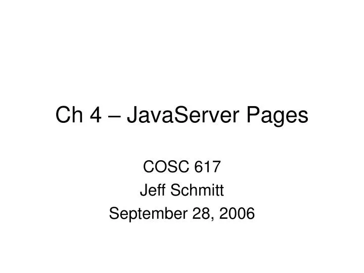 ch 4 javaserver pages