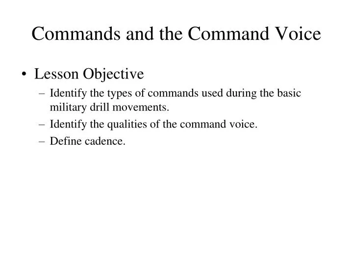 commands and the command voice
