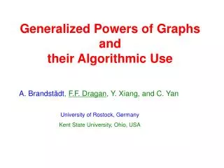 Generalized Powers of Graphs and their Algorithmic Use