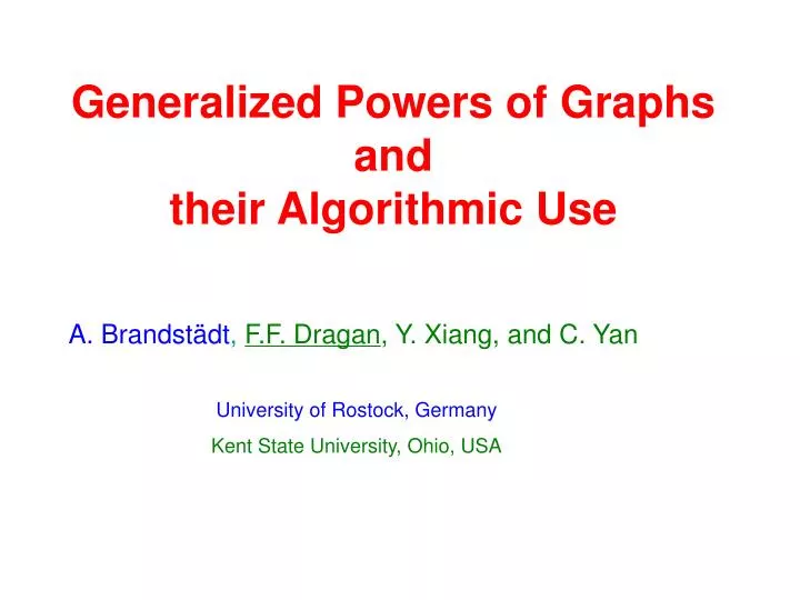 generalized powers of graphs and their algorithmic use