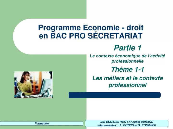 programme economie droit en bac pro s cretariat