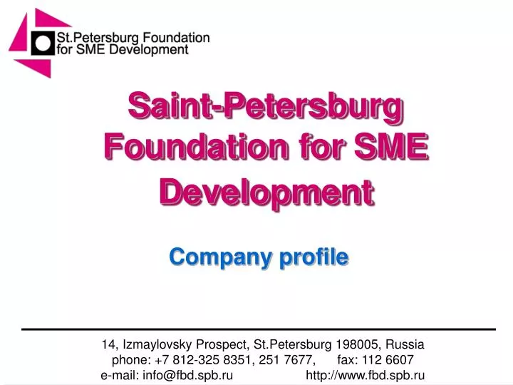 saint petersburg foundation for sme development