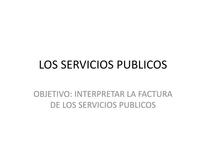 los servicios publicos