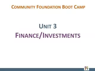 Unit 3 Finance/Investments