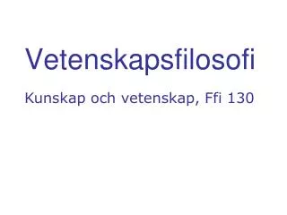 vetenskapsfilosofi