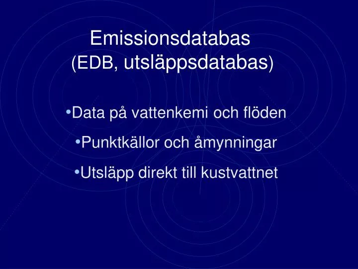 emissionsdatabas edb utsl ppsdatabas