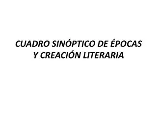 cuadro sin ptico de pocas y creaci n literaria
