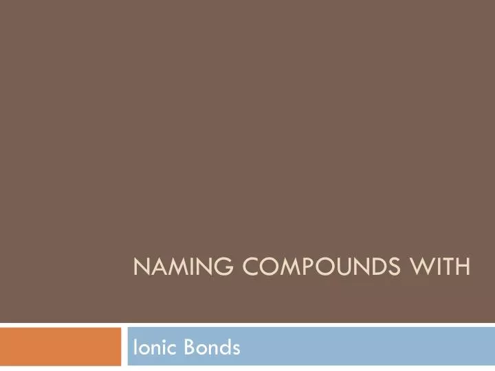 naming compounds with