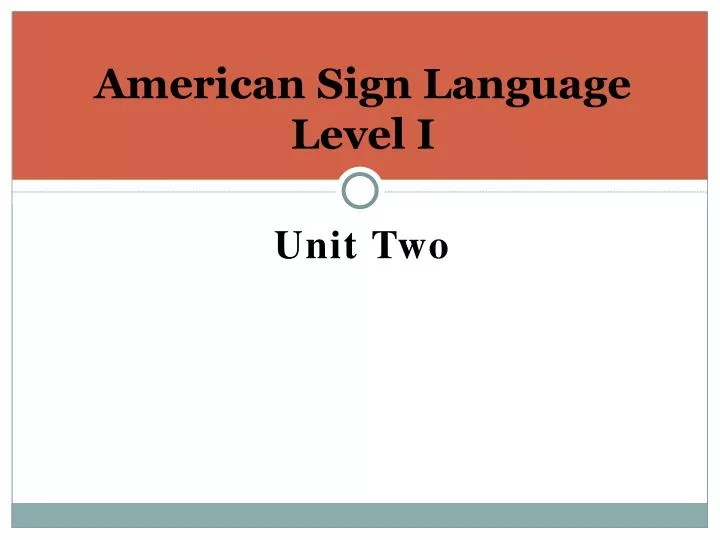 american sign language level i