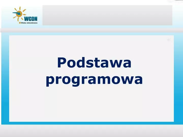 podstawa programowa